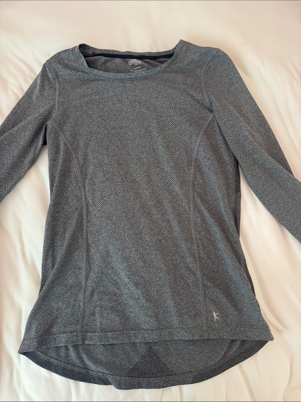 Danskin Heather Gray Women's Long-Sleeve Performance Top